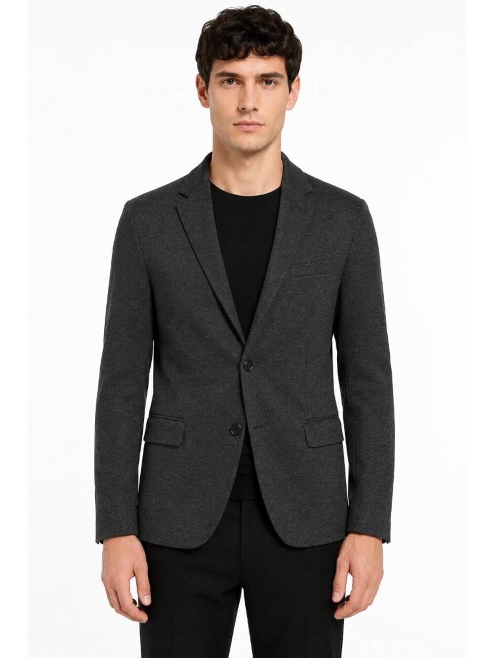THEORY clinton marled ponte knit blazer jacket 38R charcoal gray business casual